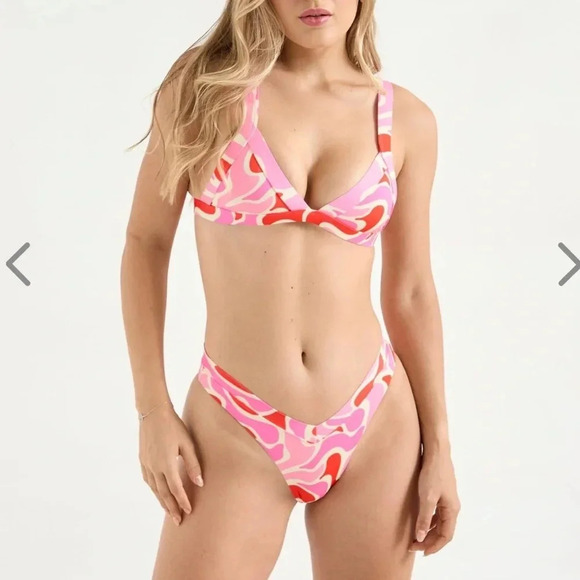 NWT OneOne Swimwear Cupid Crush Pink Camo Bikini SET Limited Edition Valentines - Picture 3 of 5